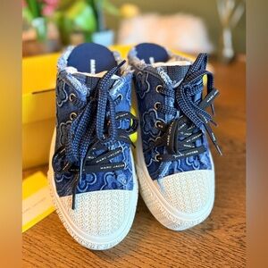 NIB! NEW! Marc Jacobs The Sneaker Mule Platformed Denim Daisy Patterned Women 36